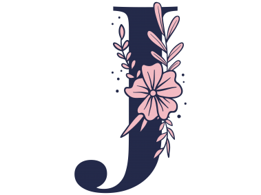 Floral Alphabet J Letter