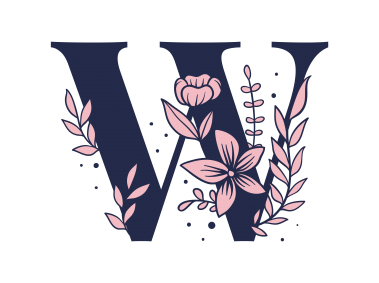 Floral Alphabet W Letter