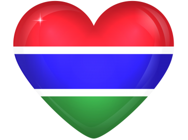 Gambia Large Heart Flag