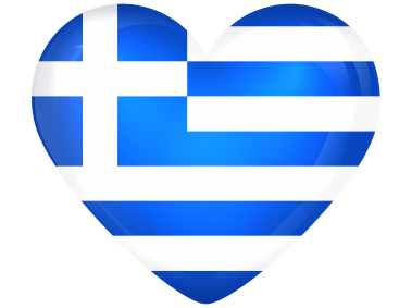 Greece Large Heart Flag