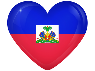 Haiti Large Heart Flag