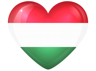 Hungary Large Heart Flag
