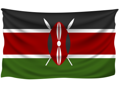 Kenya Wrinkled Flag