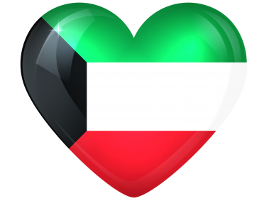 Kuwait Large Heart Flag