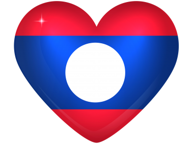 Laos Large Heart Flag