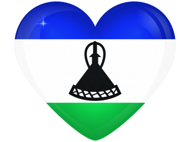 Lesotho Large Heart Flag