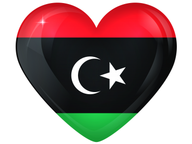 Libya Large Heart Flag