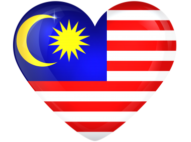 Malaysia Large Heart Flag