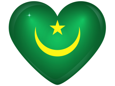 Mauritania Large Heart Flag