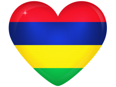 Mauritius Large Heart Flag