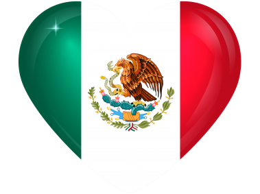 Mexico Large Heart Flag