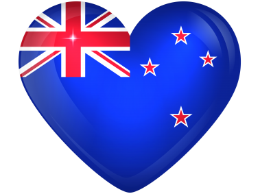 New Zealand Large Heart Flag