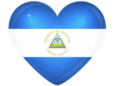 Nicaragua Large Heart Flag