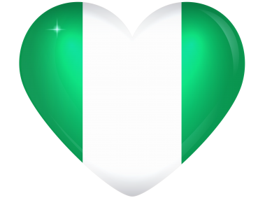Nigeria Large Heart Flag