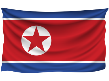North Korea Wrinkled Flag