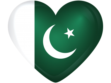 Pakistan Large Heart Flag