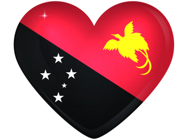 Papua New Guinea Large Heart Flag