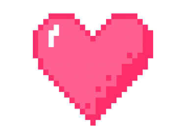 Pixel Art Heart Stickers