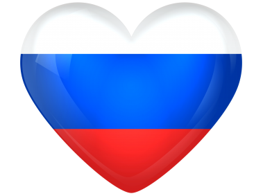 Russia Large Heart Flag