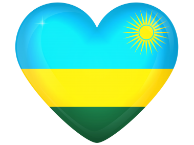 Rwanda Large Heart Flag