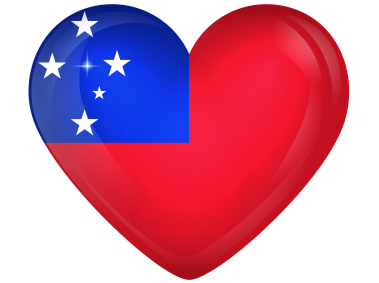 Samoa Large Heart Flag