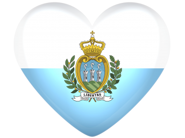 San Marino Large Heart Flag
