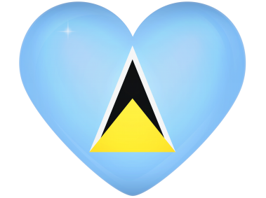 St Lucia Large Heart Flag