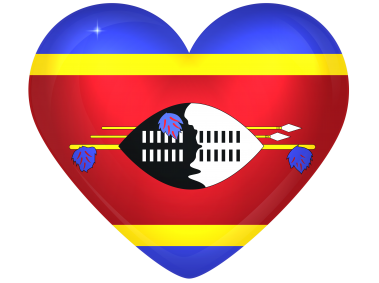 Swaziland Large Heart Flag