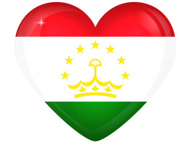 Tajikistan Large Heart Flag