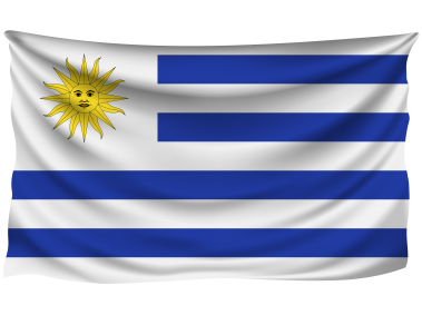 Uruguay Wrinkled Flag