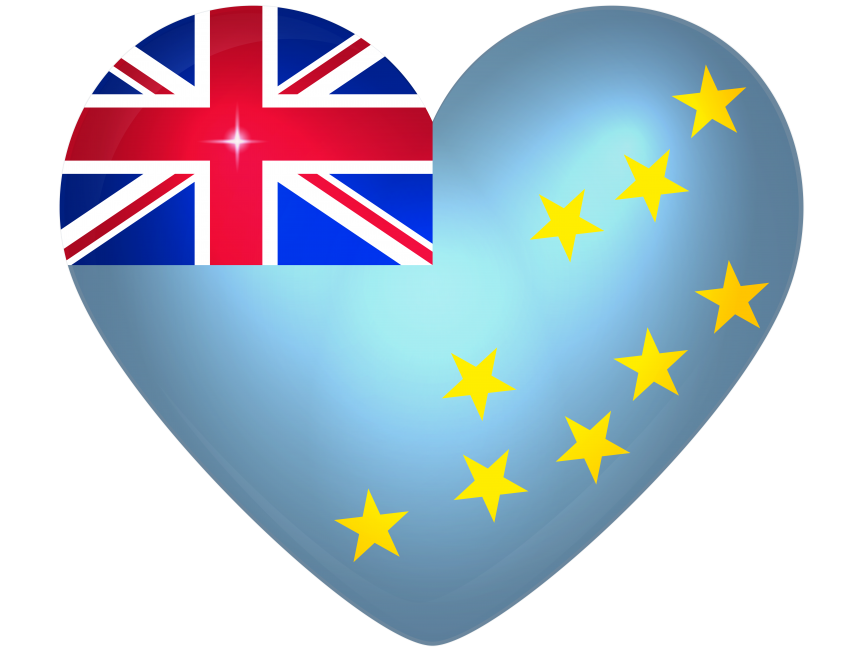 Tuvalu Large Heart Flag