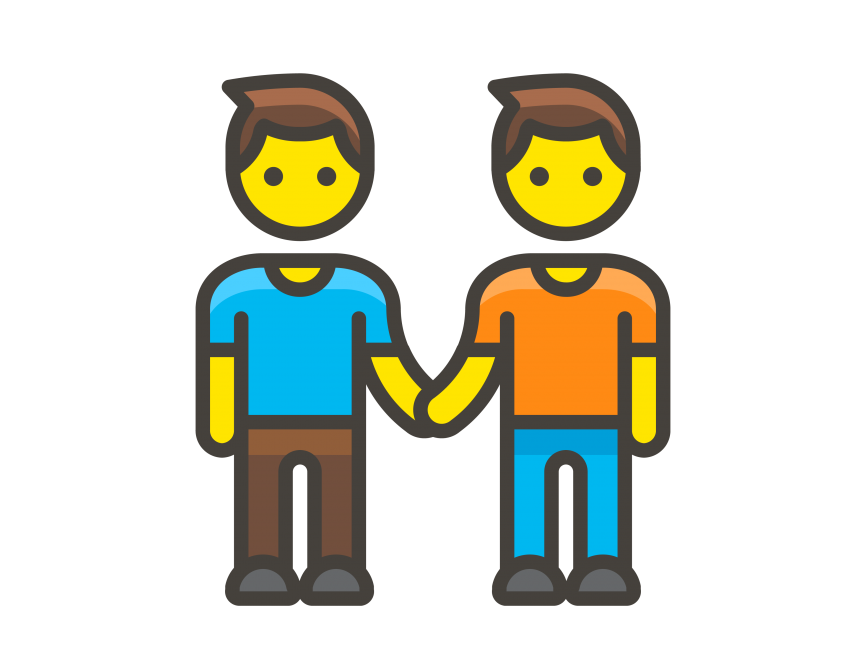 Two Men Holding Hands Emoji