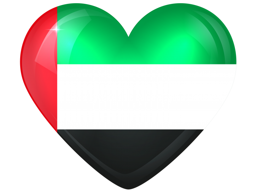 United Arab Emirates Large Heart Fla