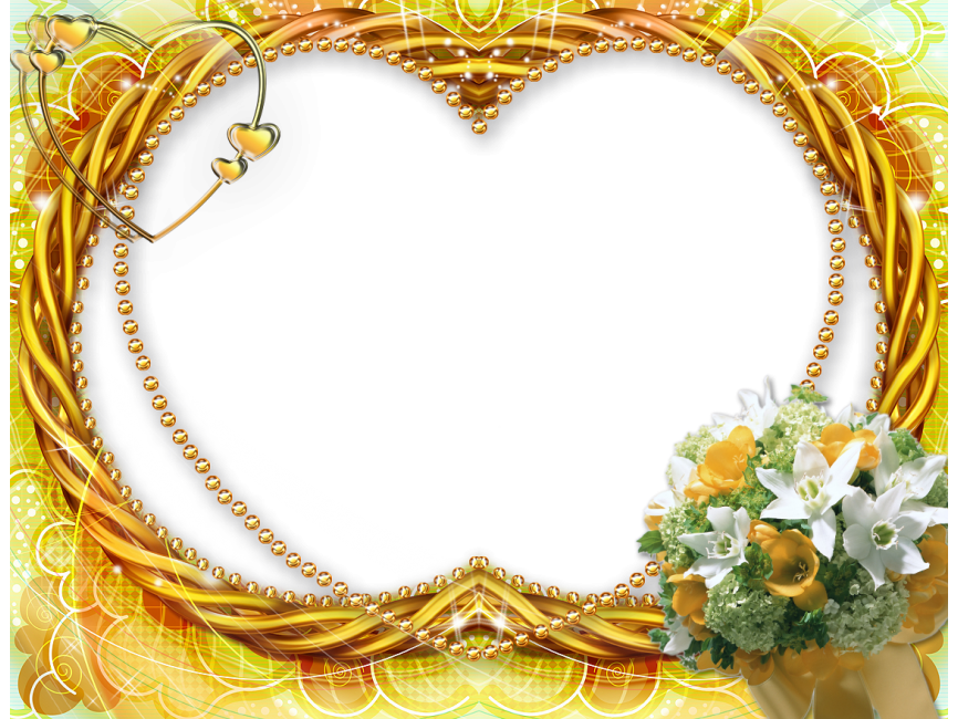 Yellow Flower Golden Photo Frame